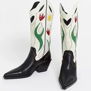 ISO Mango ultimate leather cowboy boots in multi